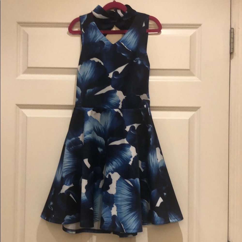Miss Behave Fit & Flare blue dress girls size 10